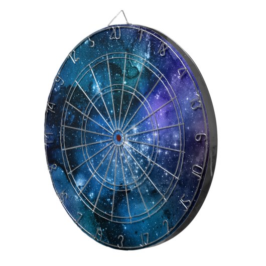 Galaxy Lovers Starry Space Blue Sky White Glitzern Dartscheibe (Vorderseite rechts)