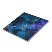 Galaxy Lovers Starry Space Blue Sky White Glitzern Fliese (Seite)