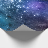 Galaxy Lovers Starry Space Blue Sky White Glitzern Geschenkpapier (Ecke)