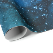 Galaxy Lovers Starry Space Blue Sky White Glitzern Geschenkpapier (Rolleneckpunkt)
