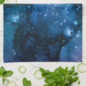 Galaxy Lovers Starry Space Blue Sky White Glitzern Geschirrtuch (Gefaltet)