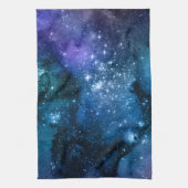 Galaxy Lovers Starry Space Blue Sky White Glitzern Geschirrtuch (Vertikal)
