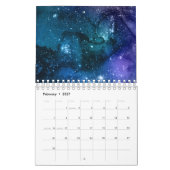 Galaxy Lovers Starry Space Blue Sky White Glitzern Kalender (Feb 2027)