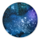 Galaxy Lovers Starry Space Blue Sky White Glitzern Keramikknauf (Vorderseite)