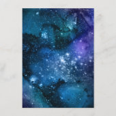 Galaxy Lovers Starry Space Blue Sky White Glitzern Menükarte (Vorderseite)