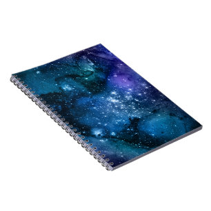 Galaxy Lovers Starry Space Blue Sky White Glitzern Notizblock
