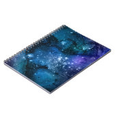 Galaxy Lovers Starry Space Blue Sky White Glitzern Notizblock (Linke Seite)