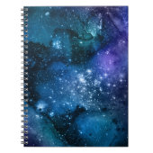 Galaxy Lovers Starry Space Blue Sky White Glitzern Notizblock (Vorderseite)
