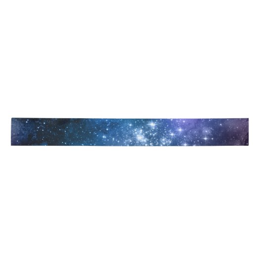 Galaxy Lovers Starry Space Blue Sky White Glitzern Satinband (Vorderseite)