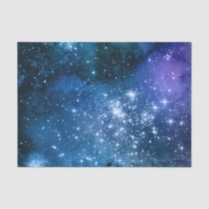 Galaxy Lovers Starry Space Blue Sky White Glitzern Seidenpapier