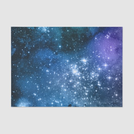 Galaxy Lovers Starry Space Blue Sky White Glitzern Seidenpapier (Vorderseite)