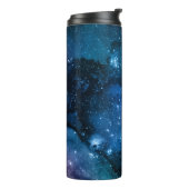 Galaxy Lovers Starry Space Blue Sky White Glitzern Thermosbecher (Nach links gedreht)