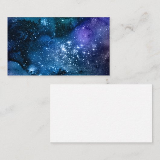 Galaxy Lovers Starry Space Blue Sky White Glitzern Visitenkarte (Vorne/Hinten)