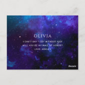 Galaxy Maid of Honor Ask. Celestial Space Proposal Postkarte (Rückseite)