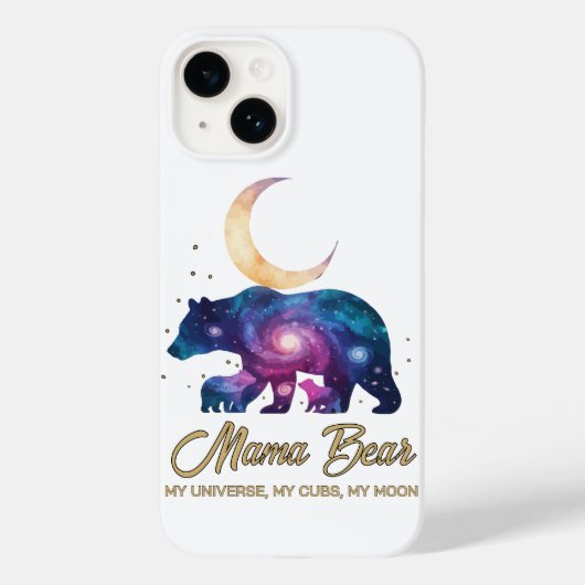 Galaxy Mama Bear & Cubs Moon Silhouette Case-Mate iPhone Hülle (Rückseite)