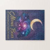 Galaxy Mama Bear & Cubs Moon Silhouette Puzzle (Horizontal)