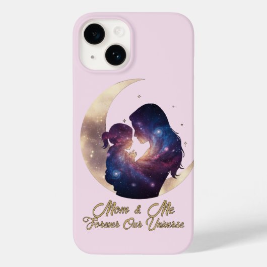 Galaxy Mama & Child Silhouette Moon Art Case-Mate iPhone Hülle (Rückseite)