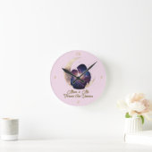 Galaxy Mama & Child Silhouette Moon Art Runde Wanduhr (Zuhause)