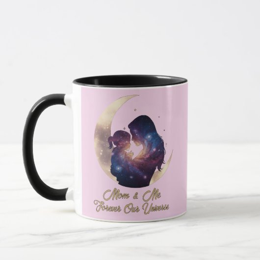 Galaxy Mama & Child Silhouette Moon Art Tasse (Links)