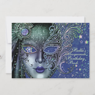 Galaxy Masquerade Einladung zum Geburtstag
