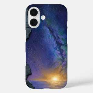 Galaxy Milchstraße Ozean Sonnenuntergang Ästhetik iPhone 16 Hülle