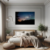 Galaxy Milky Way Night Sky Trees Fotografie Poster
