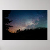 Galaxy Milky Way Night Sky Trees Fotografie Poster (Vorne)