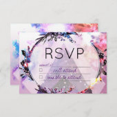 Galaxy Modern Space Angesagt RSVP Card (Vorne/Hinten)