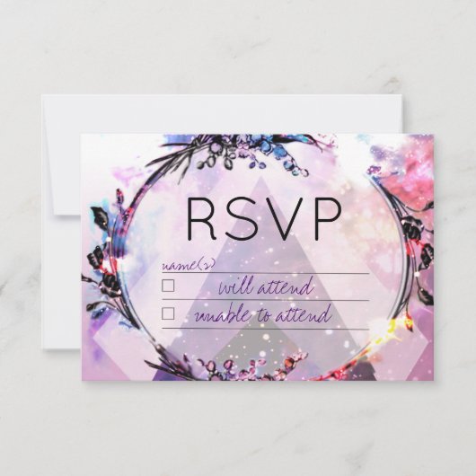 Galaxy Modern Space Angesagt RSVP Card Karte (Vorderseite)