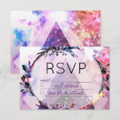 Galaxy Modern Space Angesagt RSVP Card Karte (Vorne/Hinten)