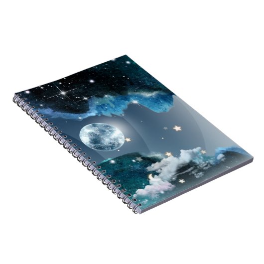 Galaxy Moon Diary/School Notebook  Notizblock (Rechte Seite)