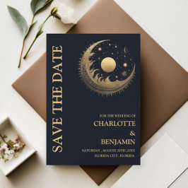 Galaxy Moon Stars Celestial Wedding Save The Date