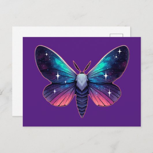 Galaxy Moth - Cosmic Space Themed Fantasy Postkarte (Vorne/Hinten)