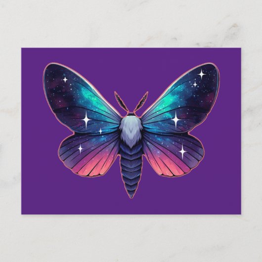 Galaxy Moth - Cosmic Space Themed Fantasy Postkarte (Vorderseite)