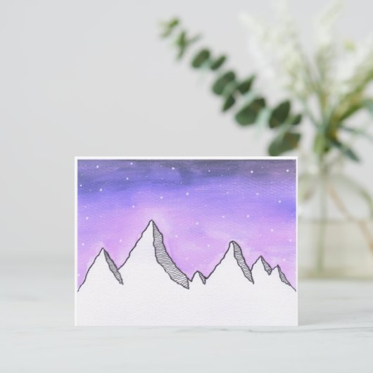 Galaxy Mountain Postcard Postkarte (Stehend Vorderseite)