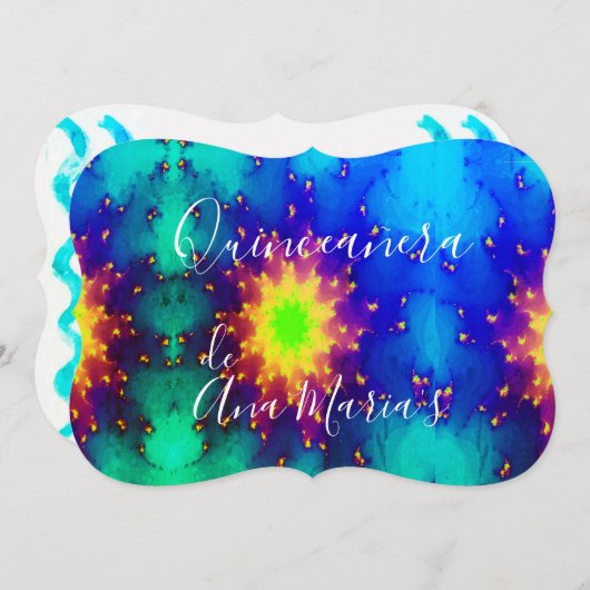 Galaxy Name Sunburst Supernova Krawatte Einladung (Vorne/Hinten)