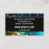 Galaxy Nebula Glitzer Regen Sparklingeln Sterne Gr Visitenkarte (Rückseite)