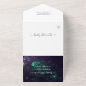 Galaxy Nebula Konstellationen Schöne Hochzeit RSVP All In One Einladung (Außenbereich)