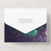 Galaxy Nebula Konstellationen Schöne Hochzeit RSVP All In One Einladung (Rückseite)