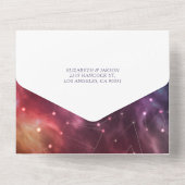 Galaxy Nebula Konstellationen Schöne Hochzeit RSVP All In One Einladung (Rückseite)