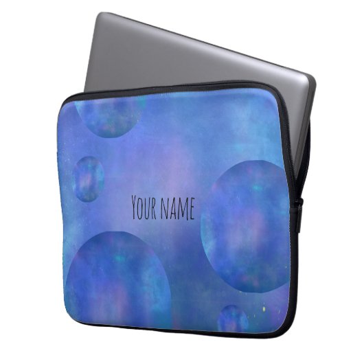 Galaxy Nebula Laptop Sleeve case Custom Name  (Vorderseite Links)