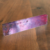 Galaxy Nebula Pink Stars Night Sky Print Astronomy Namensplakette (Seite)