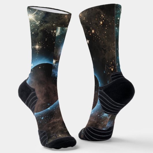 Galaxy Nebula Planet Hubble Telescope Fotografie Socken (Gewinkelt)