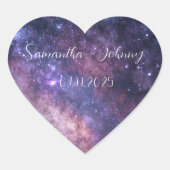 Galaxy Nebula Weltraumkonstellation Herz-Aufkleber (Vorderseite)