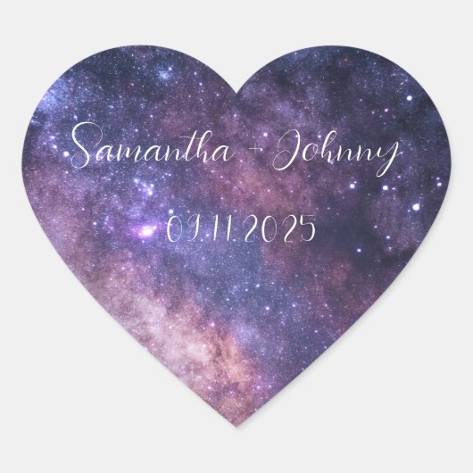 Galaxy Nebula Weltraumkonstellation Herz-Aufkleber (Vorderseite)