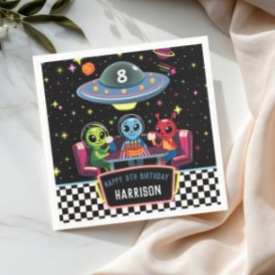 Galaxy Neon Weltraum Alien Jungen Geburtstag Serviette