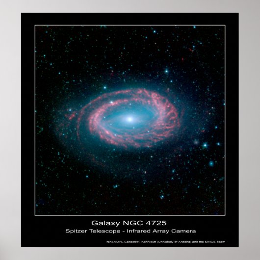 Galaxy NGC 4725 - Spitzer Space Telescope Poster (Vorne)