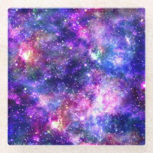 Galaxy Night Print Cosmic Design Glasuntersetzer (Vorderseite)