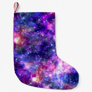 Galaxy Night Print Cosmic Design Kleiner Weihnachtsstrumpf