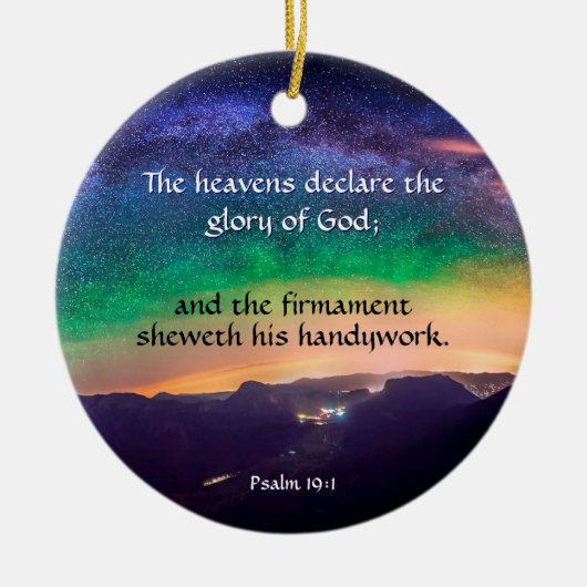 Galaxy Night Sky Psalm 19 Verse Stars Keramik Ornament (Vorne)